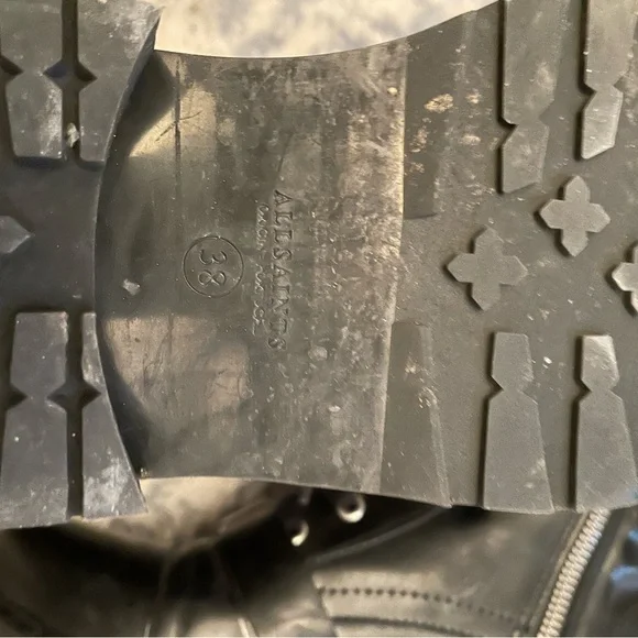 All Saints Black Leather Lace-Up Combat Boot - Picture 7 of 12